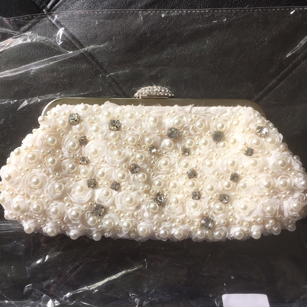 Ivory Rosette Clutch